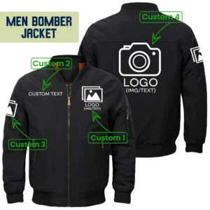 Mytownchannel Bomber Jacket Multi Pocket Custom Name and Logo