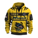 Miami Marlins 3D Half Zip Hoodie Custom Your Name