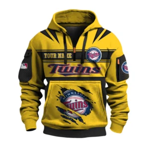 Minnesota Twins 3D Half Zip Hoodie Custom Your Name