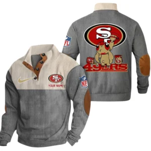 San Francisco 49ers Knitted Ribbed Corduroy Sweatshirt Pullover Sweater Custom Text