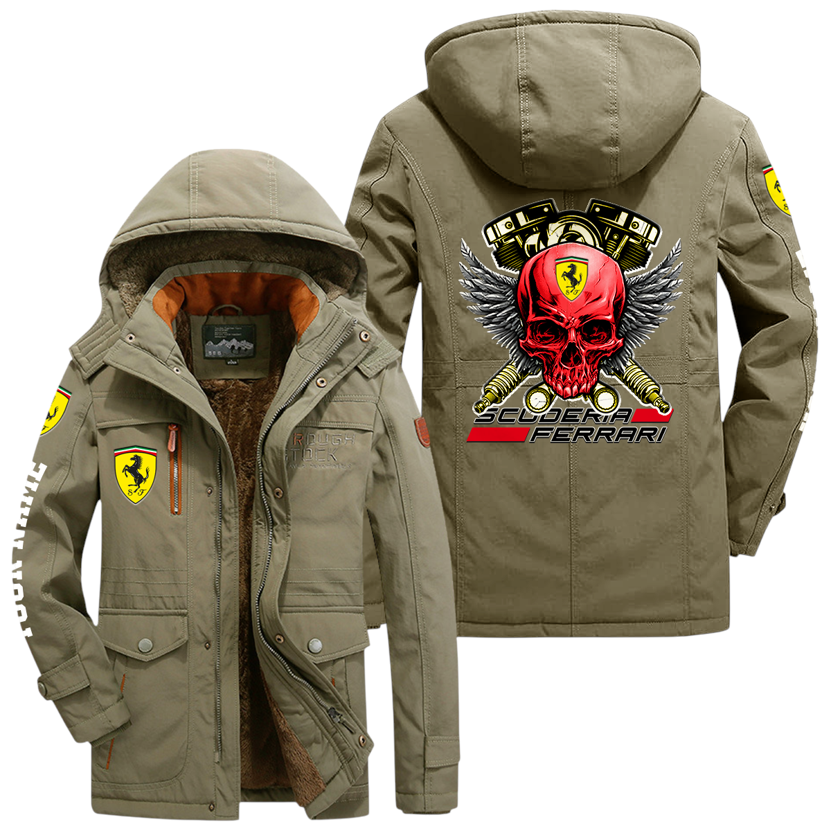 Scuderia Ferrari HP Racing Windproof Jacket Heavy Duty Fleece Lined Hooded Coat Custom Your Name Scuderia Ferrari HP Racing Windproof Jacket Heavy Duty Fleece Lined Hooded Coat Custom Your Name