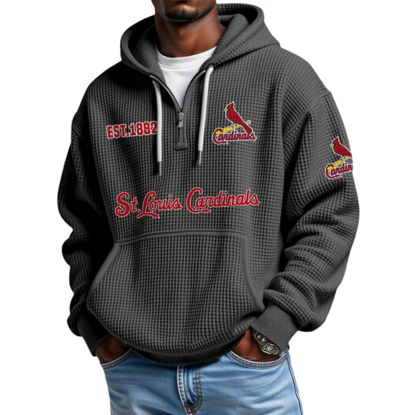 St. Louis Cardinals Quarter-Zip Waffle Knit Hoodie