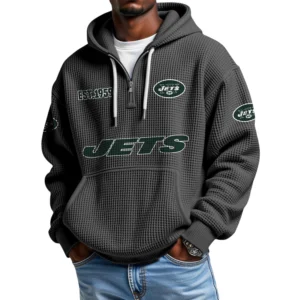 New York Jets Quarter-Zip Waffle Knit Hoodie
