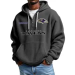 Baltimore Ravens Quarter-Zip Waffle Knit Hoodie Custom Your Name