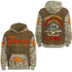 Denver Broncos US Marine Corps 250th Anniversary 3D Hoodie Limited 2026 Custom Your Name