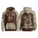 Atlanta Falcons x Marine Corps 250th Anniversary Pullover Hoodie Limited Personalize Name