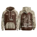 Cleveland Browns x Marine Corps 250th Anniversary Pullover Hoodie Limited Personalize Name