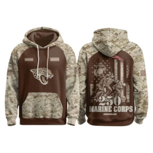 Jacksonville Jaguars x Marine Corps 250th Anniversary Pullover Hoodie Limited Personalize Name