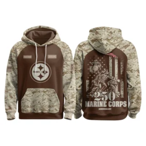 Pittsburgh Steelers x Marine Corps 250th Anniversary Pullover Hoodie Limited Personalize Name