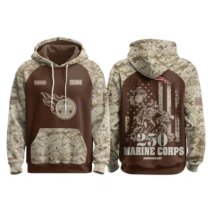 Tennessee Titans x Marine Corps 250th Anniversary Pullover Hoodie Limited Personalize Name