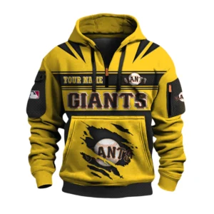 San Francisco Giants 3D Half Zip Hoodie Custom Your Name