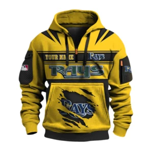 Tampa Bay Rays 3D Half Zip Hoodie Custom Your Name