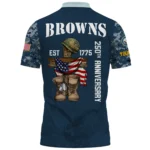Cleveland Browns x US Navy 250th Anniversary 3D Polo Shirt Custom Your Name