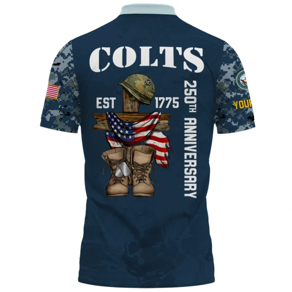 Indianapolis Colts x US Navy 250th Anniversary 3D Polo Shirt Custom Your Name