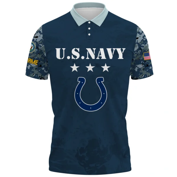 Indianapolis Colts x US Navy 250th Anniversary 3D Polo Shirt Custom Your Name