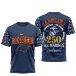 Carolina Panthers x US Marines 250th Birthday Semper Fidelis 3D T-Shirt