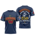 Washington Commanders US Marines 250th Birthday Semper Fidelis 3D T-Shirt