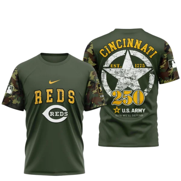 Cincinnati Reds T shirt x U.S. Army 250th Birthday