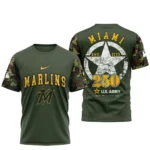 Miami Marlins T shirt x U.S. Army 250th Birthday