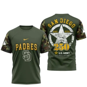 San Diego Padres T shirt x U.S. Army 250th Birthday