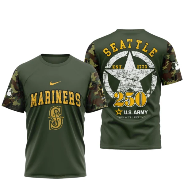 Seattle Mariners T shirt x U.S. Army 250th Birthday