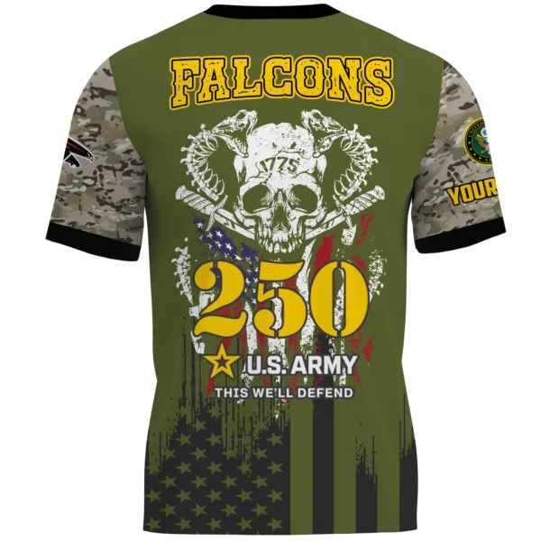 Atlanta Falcons T-Shirt x U.S. Army 250th Celebration Night Game Limited Personalize Name