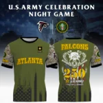 Atlanta Falcons T-Shirt x U.S. Army 250th Celebration Night Game Limited Personalize Name