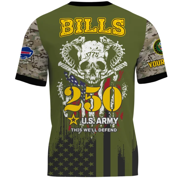 Buffalo Bills T-Shirt x U.S. Army 250th Celebration Night Game Limited Personalize Name
