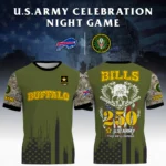 Buffalo Bills T-Shirt x U.S. Army 250th Celebration Night Game Limited Personalize Name