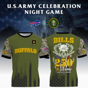 Buffalo Bills T-Shirt x U.S. Army 250th Celebration Night Game Limited Personalize Name