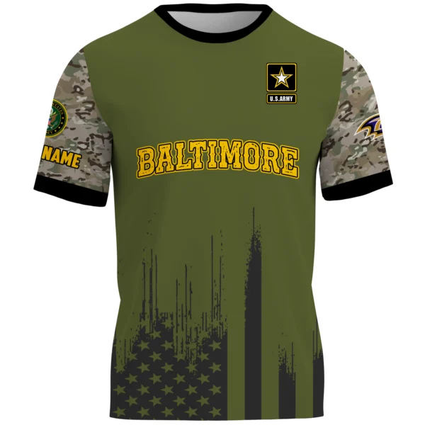 Baltimore Ravens T-Shirt x U.S. Army 250th Celebration Night Game Limited Personalize Name