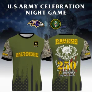 Baltimore Ravens T-Shirt x U.S. Army 250th Celebration Night Game Limited Personalize Name