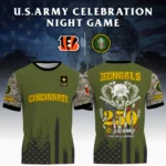 Cincinnati Bengals T-Shirt x U.S. Army 250th Celebration Night Game Limited Personalize Name