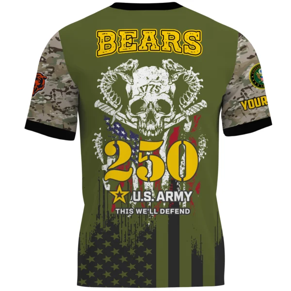 Chicago Bears T-Shirt x U.S. Army 250th Celebration Night Game Limited Personalize Name
