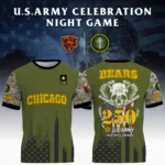 Chicago Bears T-Shirt x U.S. Army 250th Celebration Night Game Limited Personalize Name