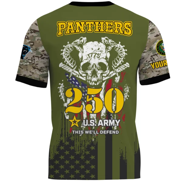 Carolina Panthers T-Shirt x U.S. Army 250th Celebration Night Game Limited Personalize Name