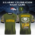 Denver Broncos T-Shirt x U.S. Army 250th Celebration Night Game Limited Personalize Name
