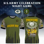 Green Bay Packers T-Shirt x U.S. Army 250th Celebration Night Game Limited Personalize Name