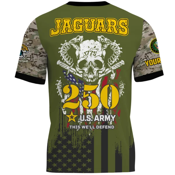 Jacksonville Jaguars T-Shirt x U.S. Army 250th Celebration Night Game Limited Personalize Name