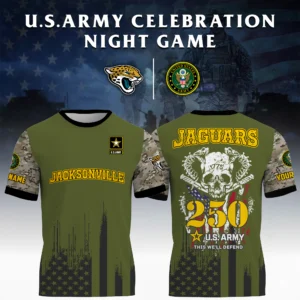 Jacksonville Jaguars T-Shirt x U.S. Army 250th Celebration Night Game Limited Personalize Name