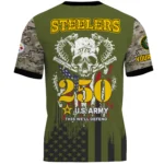 Pittsburgh Steelers T-Shirt x U.S. Army 250th Celebration Night Game Limited Personalize Name