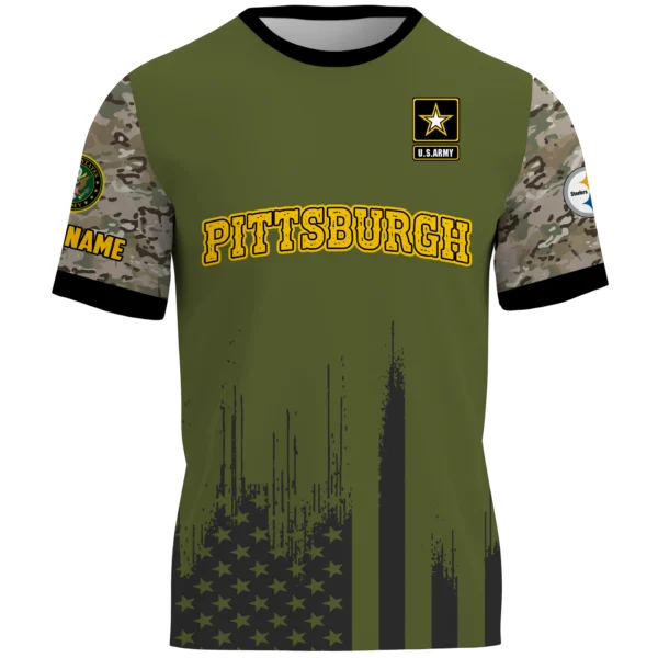Pittsburgh Steelers T-Shirt x U.S. Army 250th Celebration Night Game Limited Personalize Name