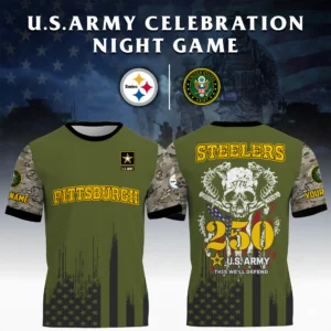 Pittsburgh Steelers T-Shirt x U.S. Army 250th Celebration Night Game Limited Personalize Name