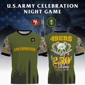 San Francisco 49ers T-Shirt x U.S. Army 250th Celebration Night Game Limited Personalize Name