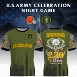 Cleveland Browns T-Shirt x U.S. Army 250th Celebration Night Game Limited Personalize Name