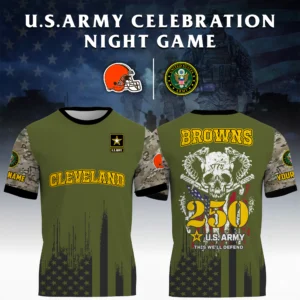 Cleveland Browns T-Shirt x U.S. Army 250th Celebration Night Game Limited Personalize Name