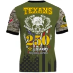 Houston Texans T-Shirt x U.S. Army 250th Celebration Night Game Limited Personalize Name