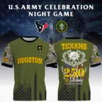 Houston Texans T-Shirt x U.S. Army 250th Celebration Night Game Limited Personalize Name