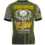 Minnesota Vikings T-Shirt x U.S. Army 250th Celebration Night Game Limited Personalize Name