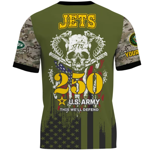 New York Jets T-Shirt x U.S. Army 250th Celebration Night Game Limited Personalize Name